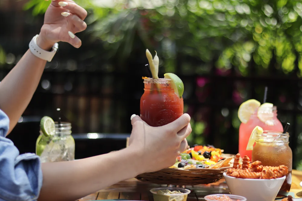 Drinks and sharing plates on the Lieutenant’s Pump patio